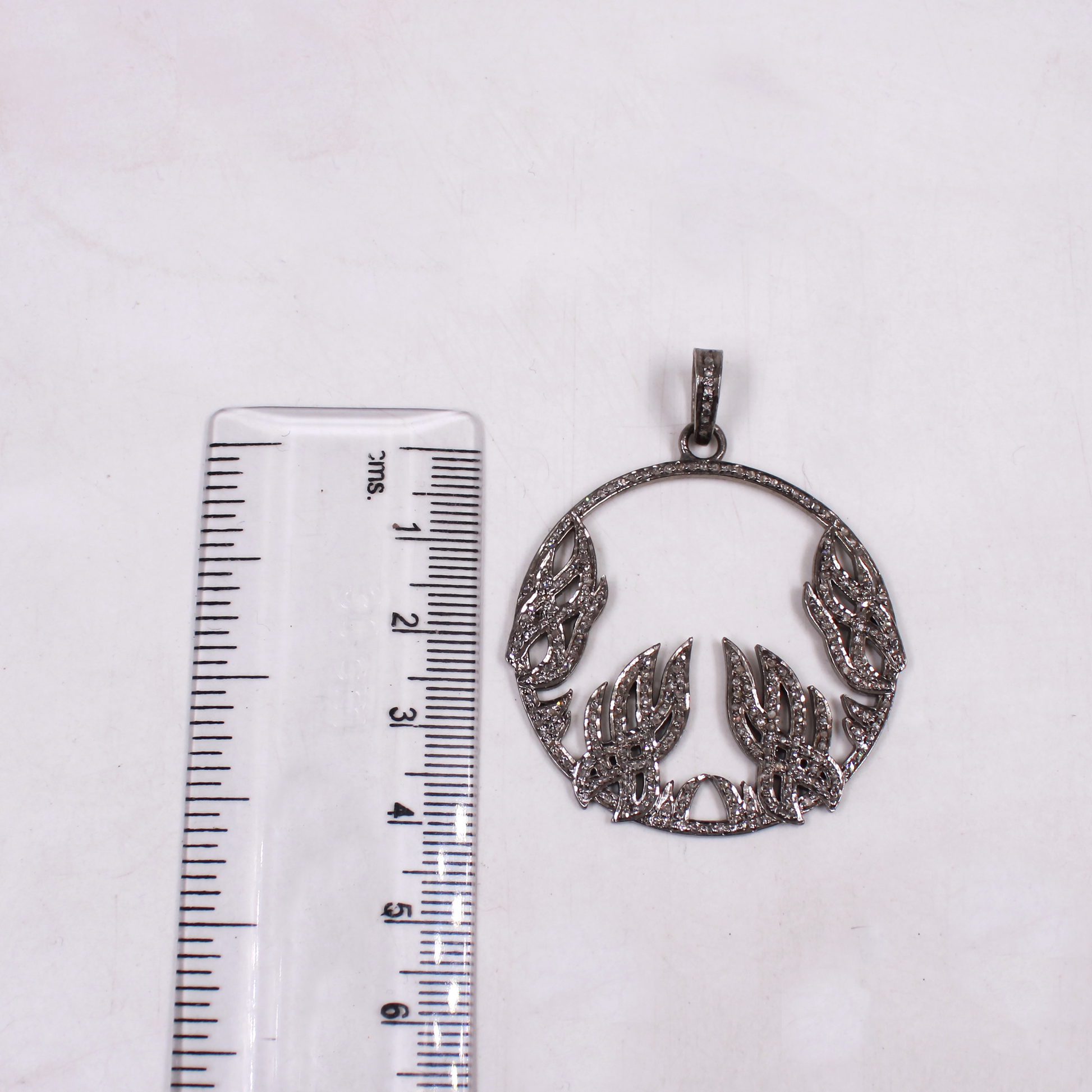 Handmade luxury jewelry pendant with rosecut diamonds
