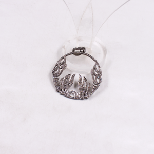 Antique-style pendant with natural pave diamonds