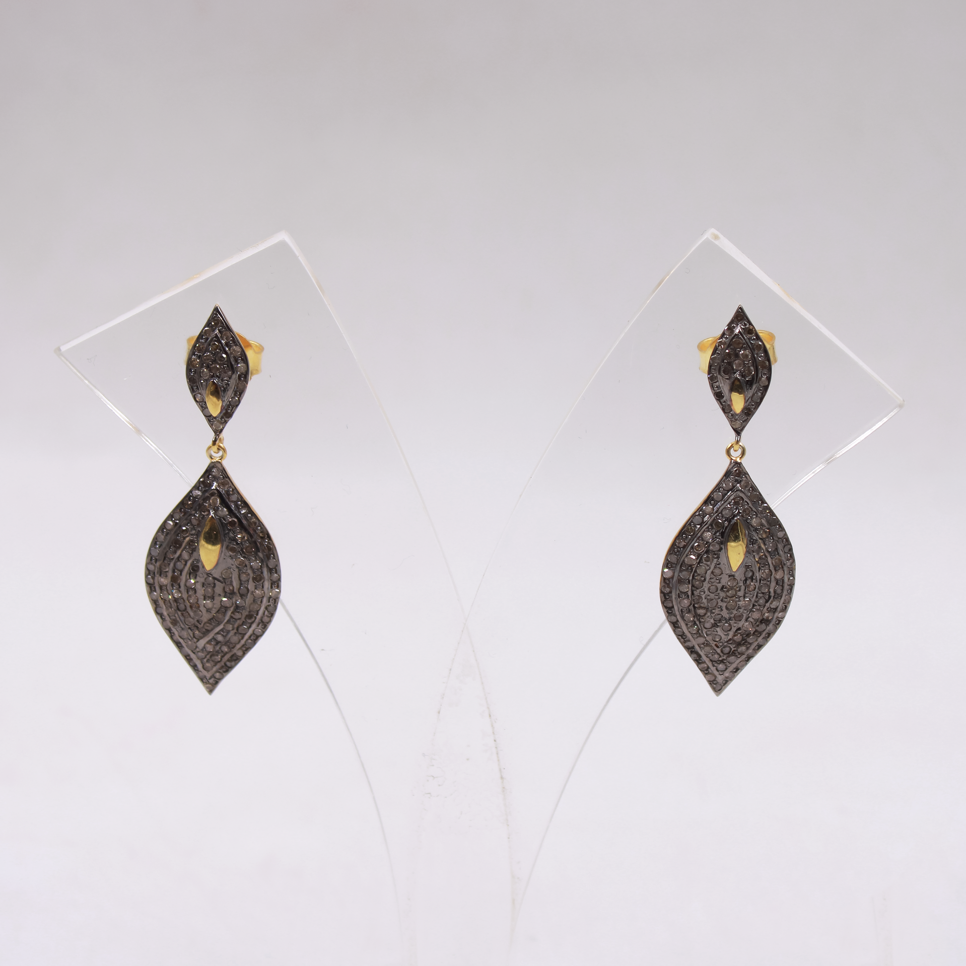 Handmade vintage-inspired diamond earrings for her