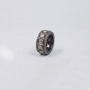 Natural Real Polki Diamond Band Ring – 925 Sterling Silver Handmade Antique Unisex Ring