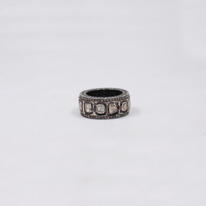 Natural Real Polki Diamond Band Ring – 925 Sterling Silver Handmade Antique Unisex Ring
