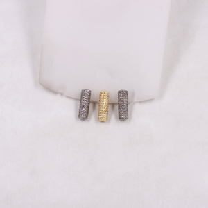 Handmade Pave Diamond Pipe Beads in 925 Sterling Silver | Luxury Spacer Beads for Necklaces, Bracelets & Fine Jewelry Creations