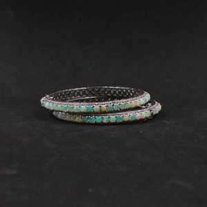 Natural Ethiopian Opal Bracelet With Pave Diamonds In 925 Sterling Silver – Elegant Handmade Luxury Gemstone Bracelet For Women