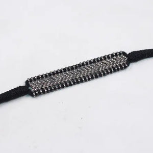 Natural Rosecut Diamond Bracelet - 925 Sterling Silver Handmade Black Thread Boho Minimalist Jewelry