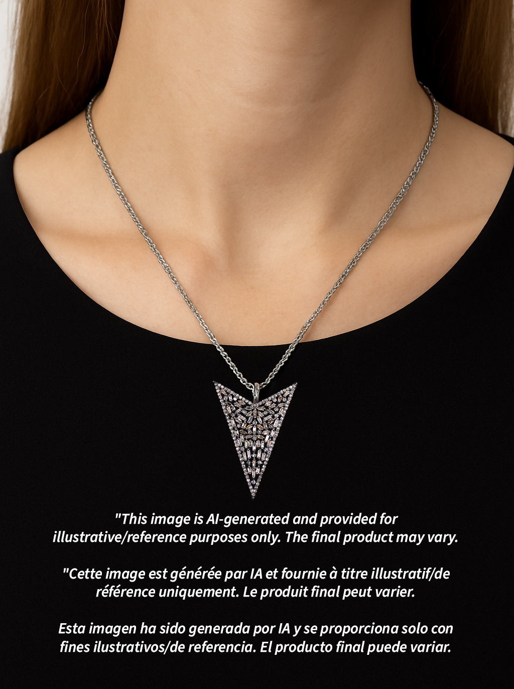 Designer Natural Baguette Cut Diamond Pendant in 925 Sterling Silver | Handmade Statement Necklace with Pave Diamonds – Luxury Jewelry Gift for Her