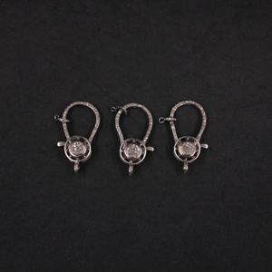 Handmade rosecut diamond lobster clasp in sterling silver