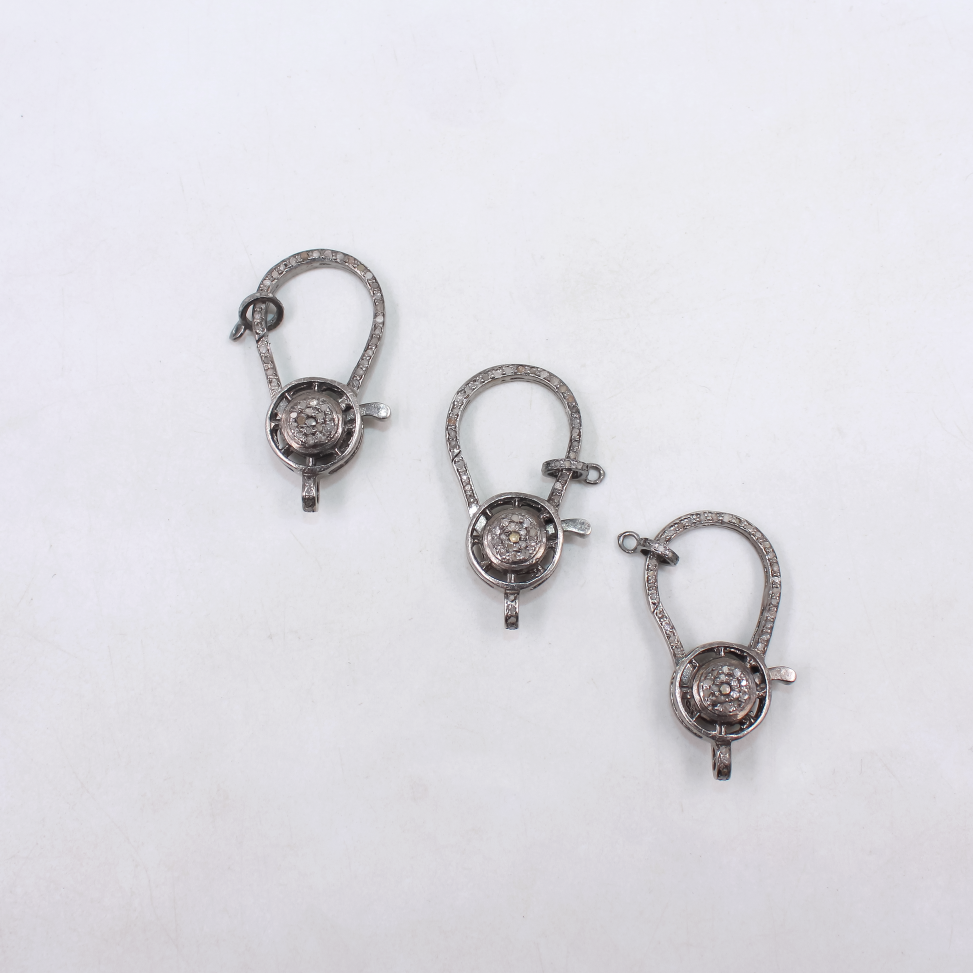 Artisanal diamond lobster clasp jewelry finding