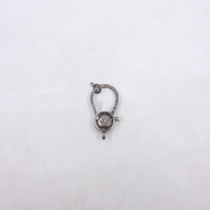 Sterling silver lobster clasp with natural rosecut diamonds