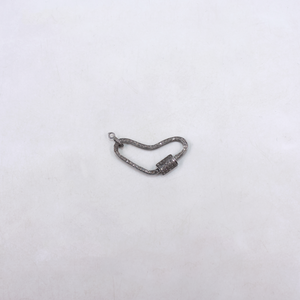 Diamond-encrusted carabiner lock connector for luxury jewelry