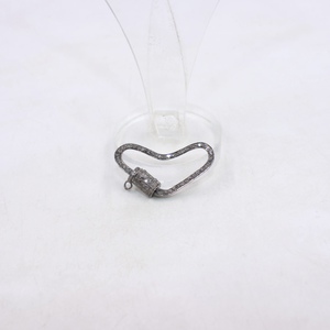 Modern designer clasp with natural pave diamonds in silver