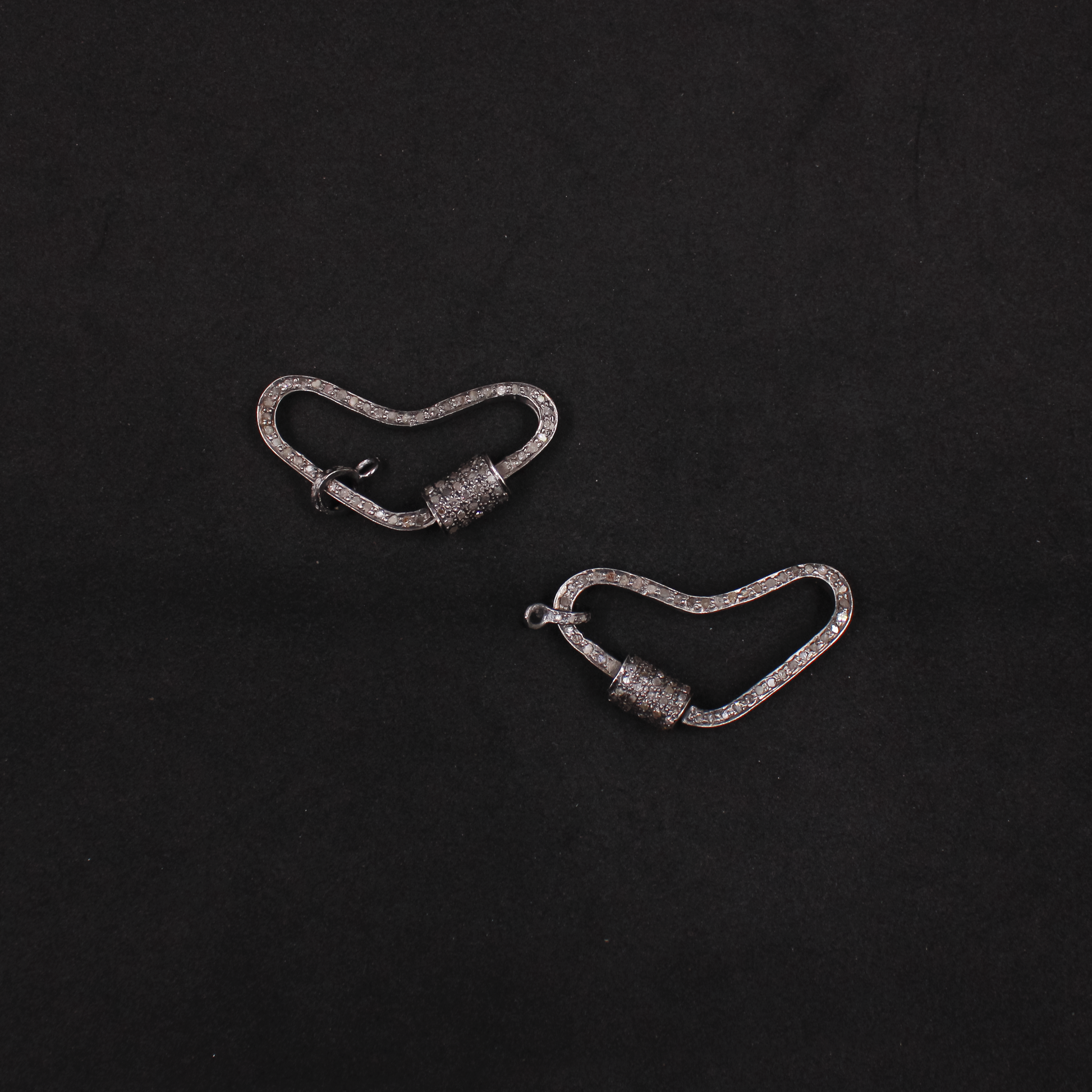 Designer diamond carabiner clasp for necklaces and bracelets
