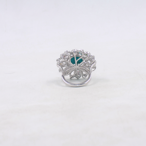 Unique cocktail ring with turquoise, ruby and diamond sparkle