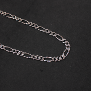 Natural Rosecut Pave Diamond Chain Necklace in 925 Sterling Silver