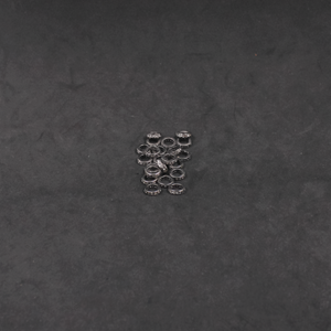 Pavé diamond beads in oxidized sterling silver for custom designs.