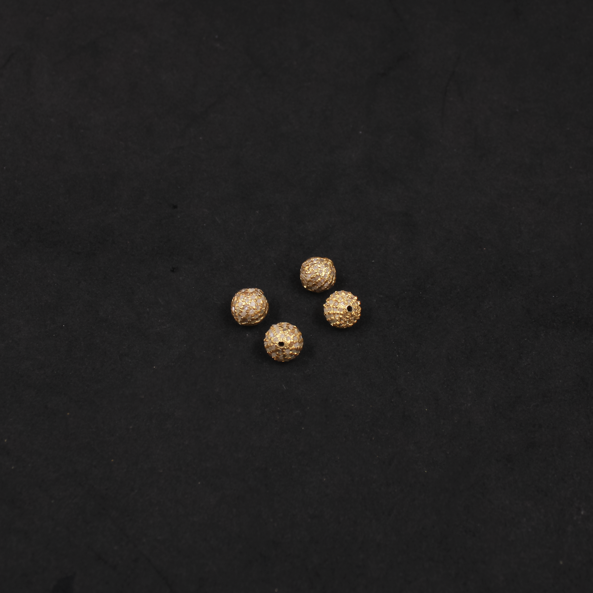 Natural Pave Diamond Round Beads In 925 Sterling Silver – Handmade Jewelry Making Supplies