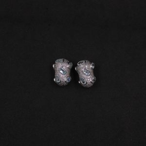 Handmade sterling silver blue topaz beads for bracelets, necklaces, and earrings.