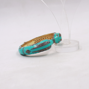 Luxury 925 sterling silver dolphin bangle with pave diamonds and gold plating