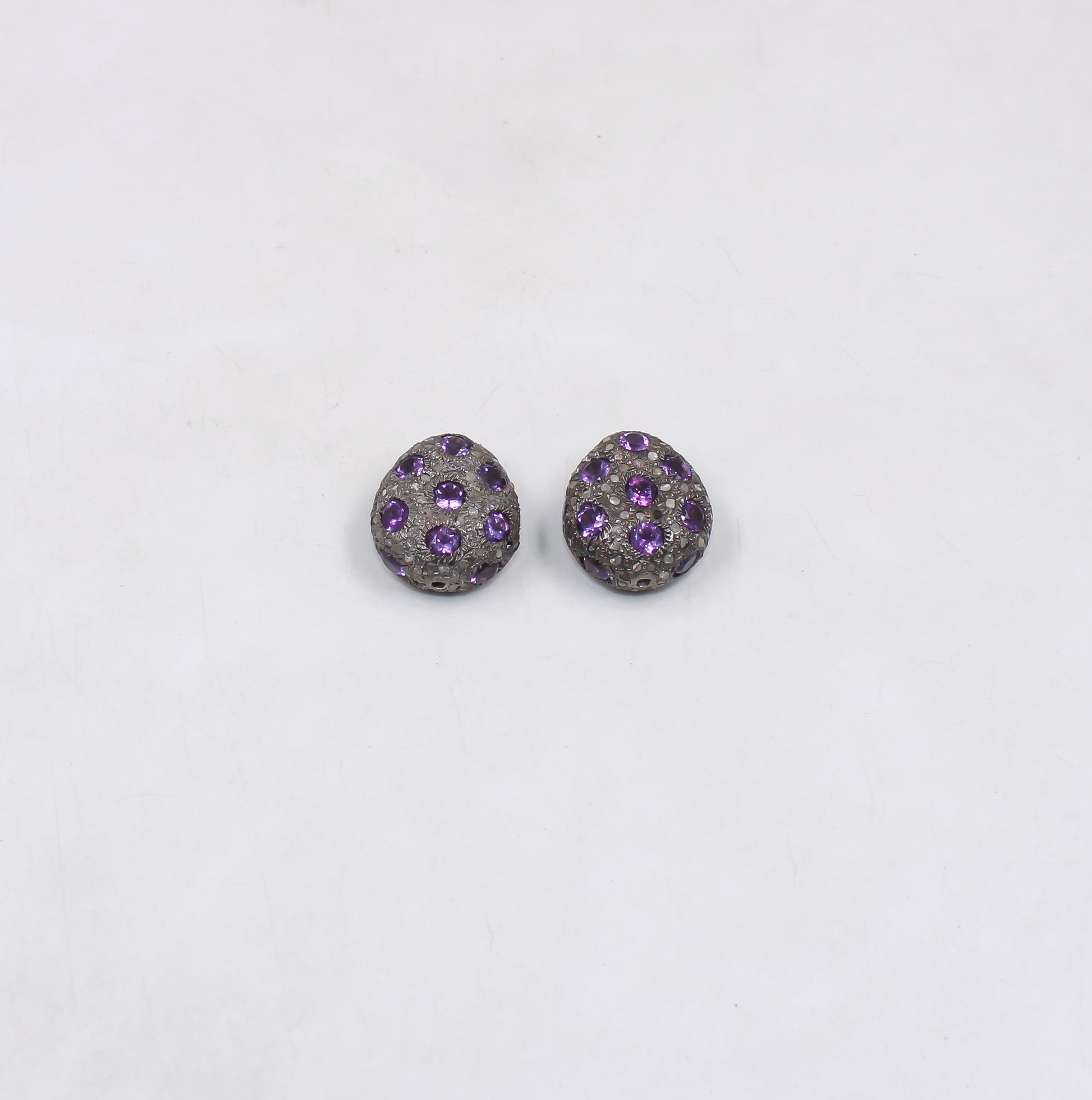Luxury Amythyst and diamond bead for jewelry making