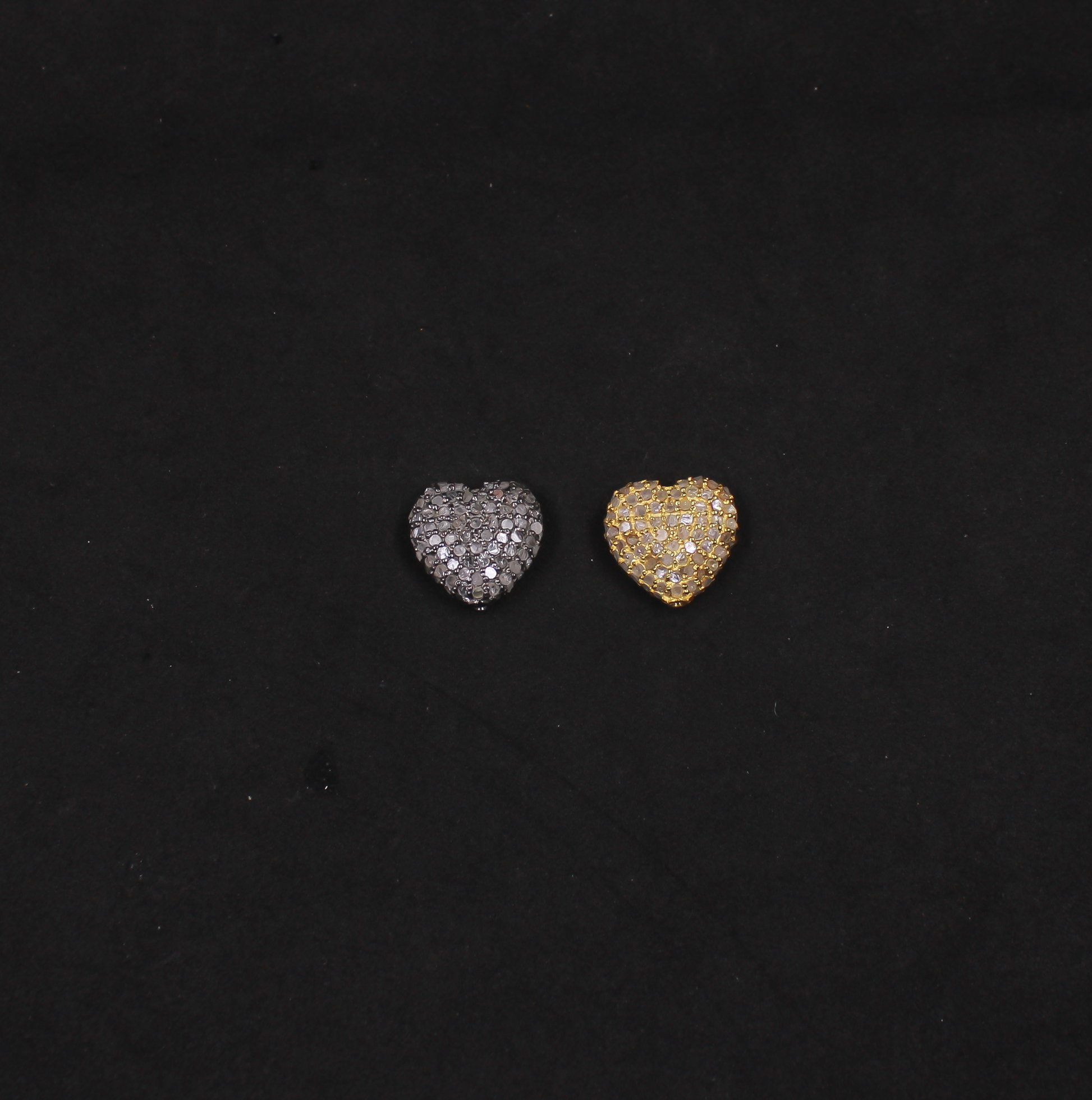 Heart jewelry bead with sparkling diamonds for designers