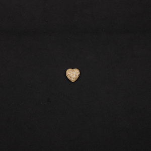 Luxury handmade silver heart bead with diamonds