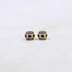 Luxury sapphire and diamond sterling silver bead for bracelets and necklaces