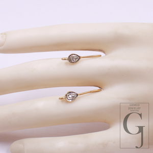 Designer Diamond Earring Hooks – Rosecut Pave Diamond 925 Sterling Silver Handmade | Earring Jewelry Making Supplies