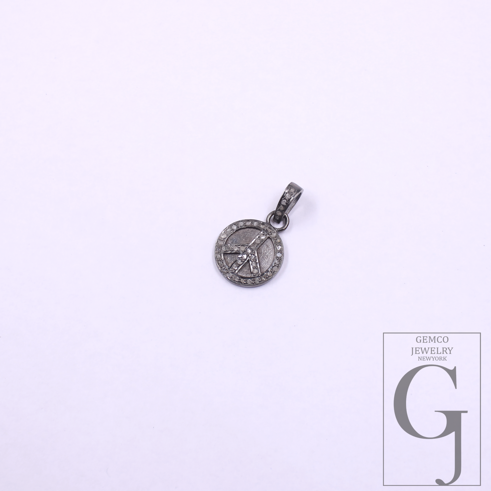 Natural Pave Diamonds Pendant In 925 Sterling Silver Handmade Finish Gift For Her