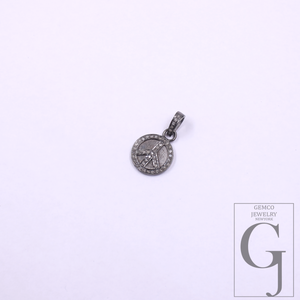 Natural Pave Diamonds Pendant In 925 Sterling Silver Handmade Finish Gift For Her