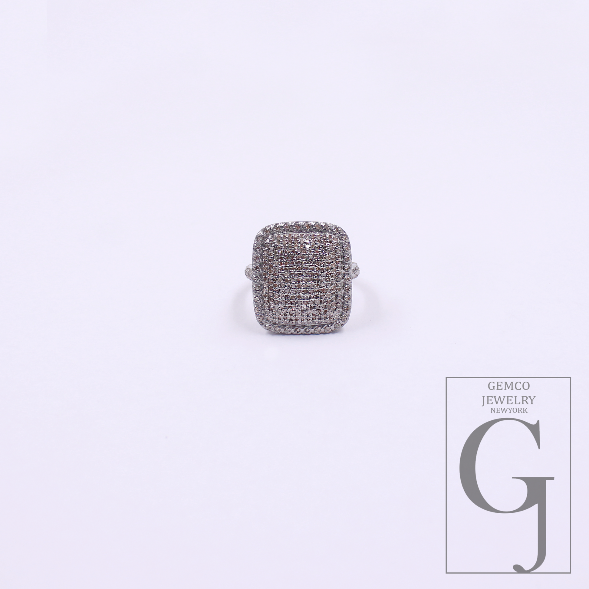 Natural Pave Diamonds Ring In 925 Sterling Silver, Beautiful Handmade Finish Diamonds Ring For Her