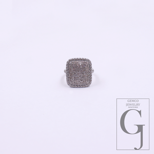 Natural Pave Diamonds Ring In 925 Sterling Silver, Beautiful Handmade Finish Diamonds Ring For Her