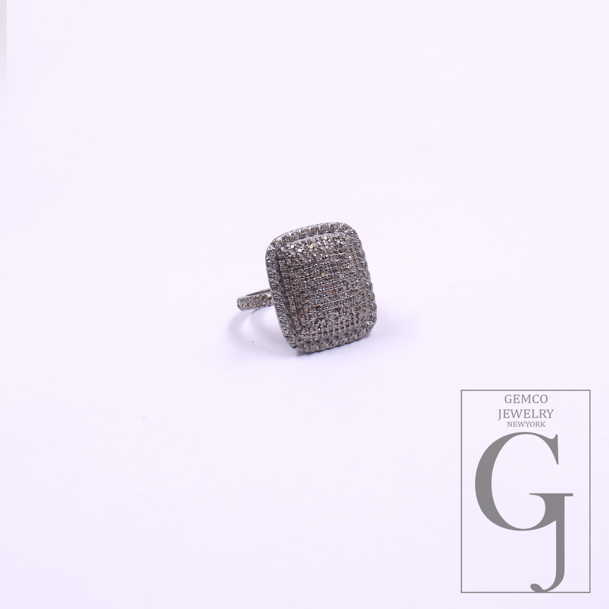Natural Pave Diamonds Ring In 925 Sterling Silver, Beautiful Handmade Finish Diamonds Ring For Her