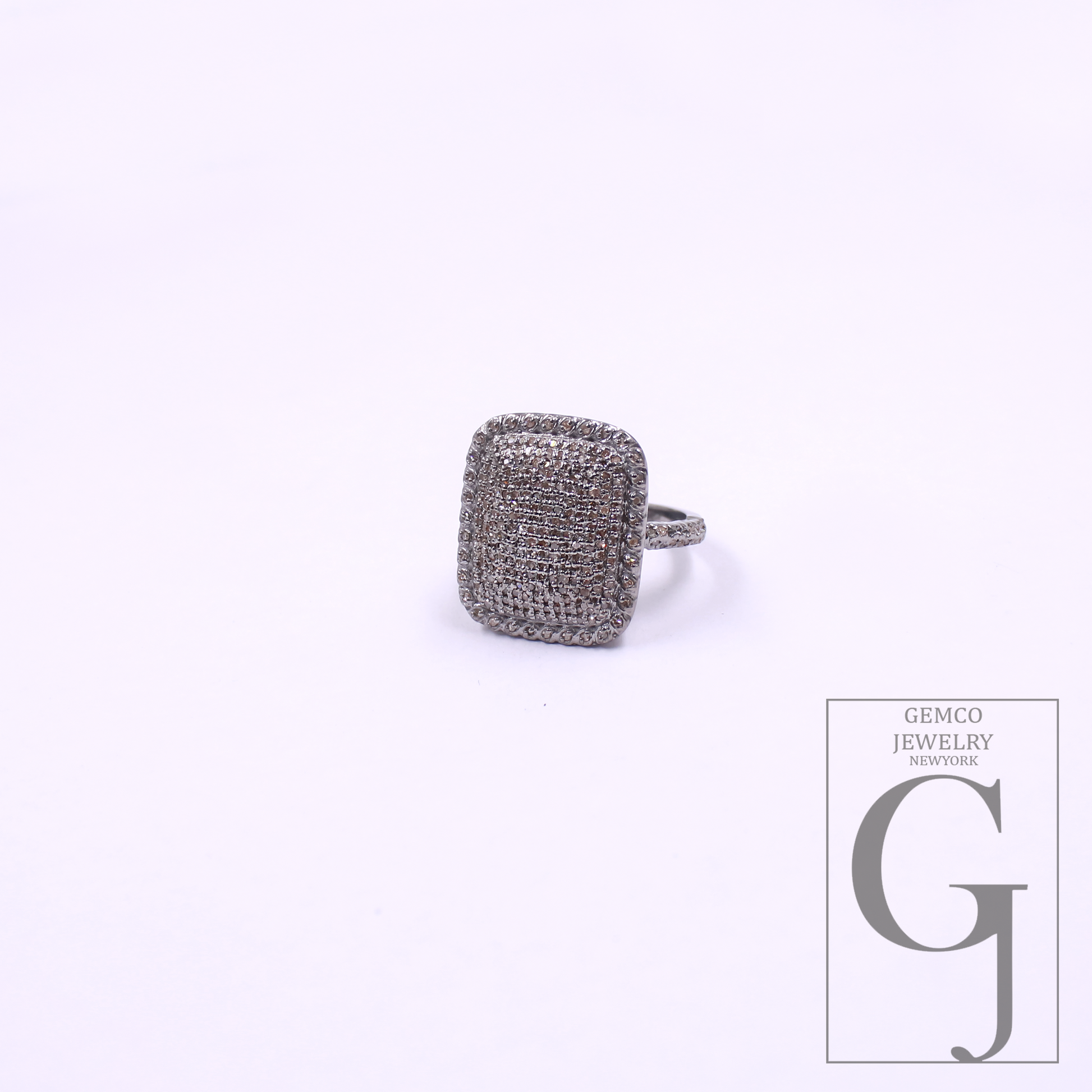 Natural Pave Diamonds Ring In 925 Sterling Silver, Beautiful Handmade Finish Diamonds Ring For Her