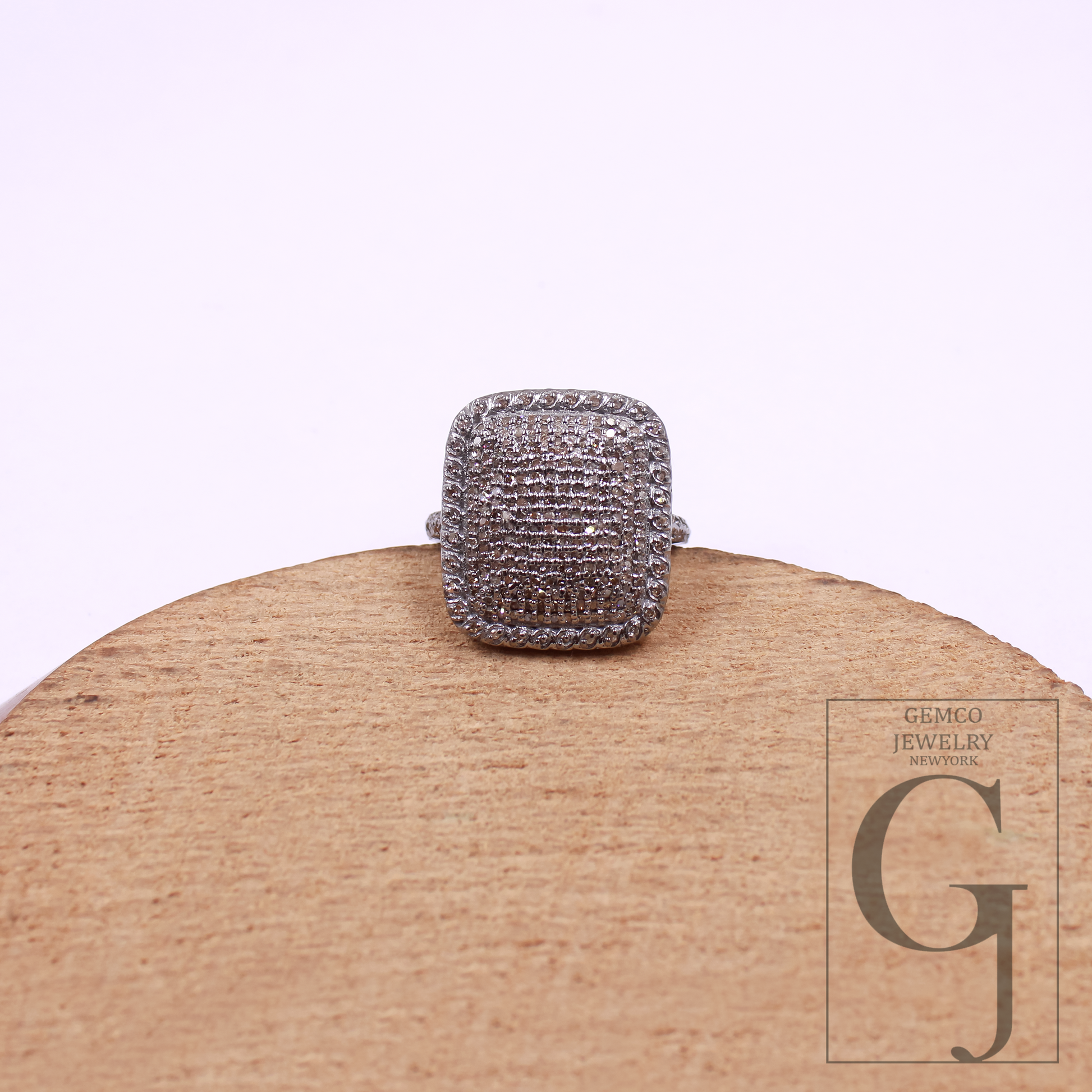 Natural Pave Diamonds Ring In 925 Sterling Silver, Beautiful Handmade Finish Diamonds Ring For Her