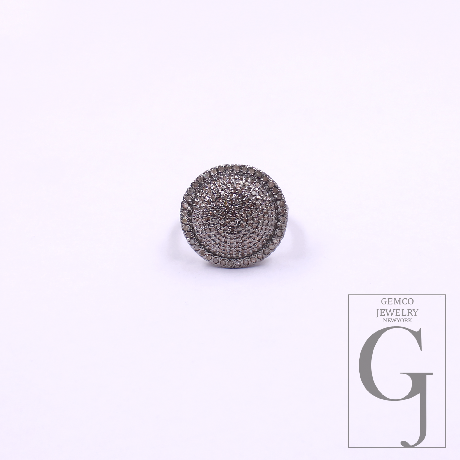 Natural Pave Diamonds Ring In 925 Sterling Silver, Beautiful Handmade Finish Diamonds Ring For Her