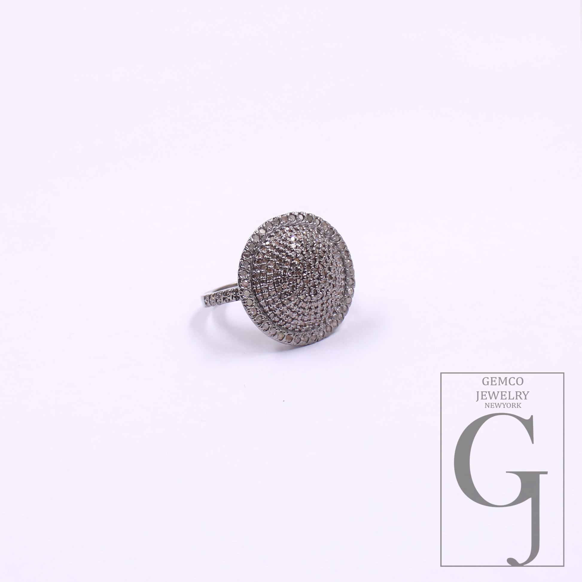Natural Pave Diamonds Ring In 925 Sterling Silver, Beautiful Handmade Finish Diamonds Ring For Her