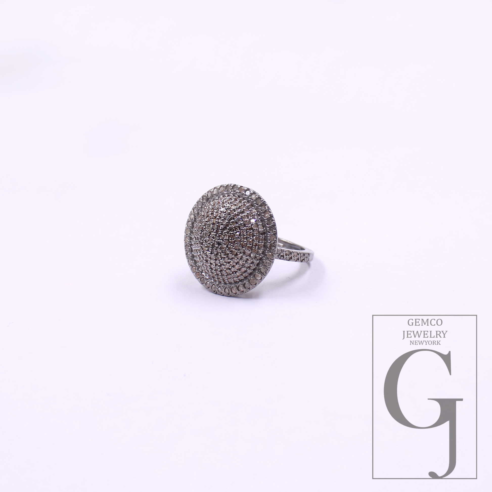 Natural Pave Diamonds Ring In 925 Sterling Silver, Beautiful Handmade Finish Diamonds Ring For Her