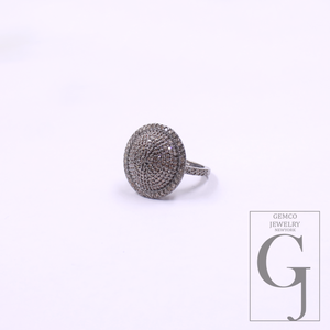 Natural Pave Diamonds Ring In 925 Sterling Silver, Beautiful Handmade Finish Diamonds Ring For Her