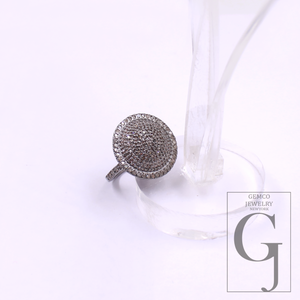 Natural Pave Diamonds Ring In 925 Sterling Silver, Beautiful Handmade Finish Diamonds Ring For Her