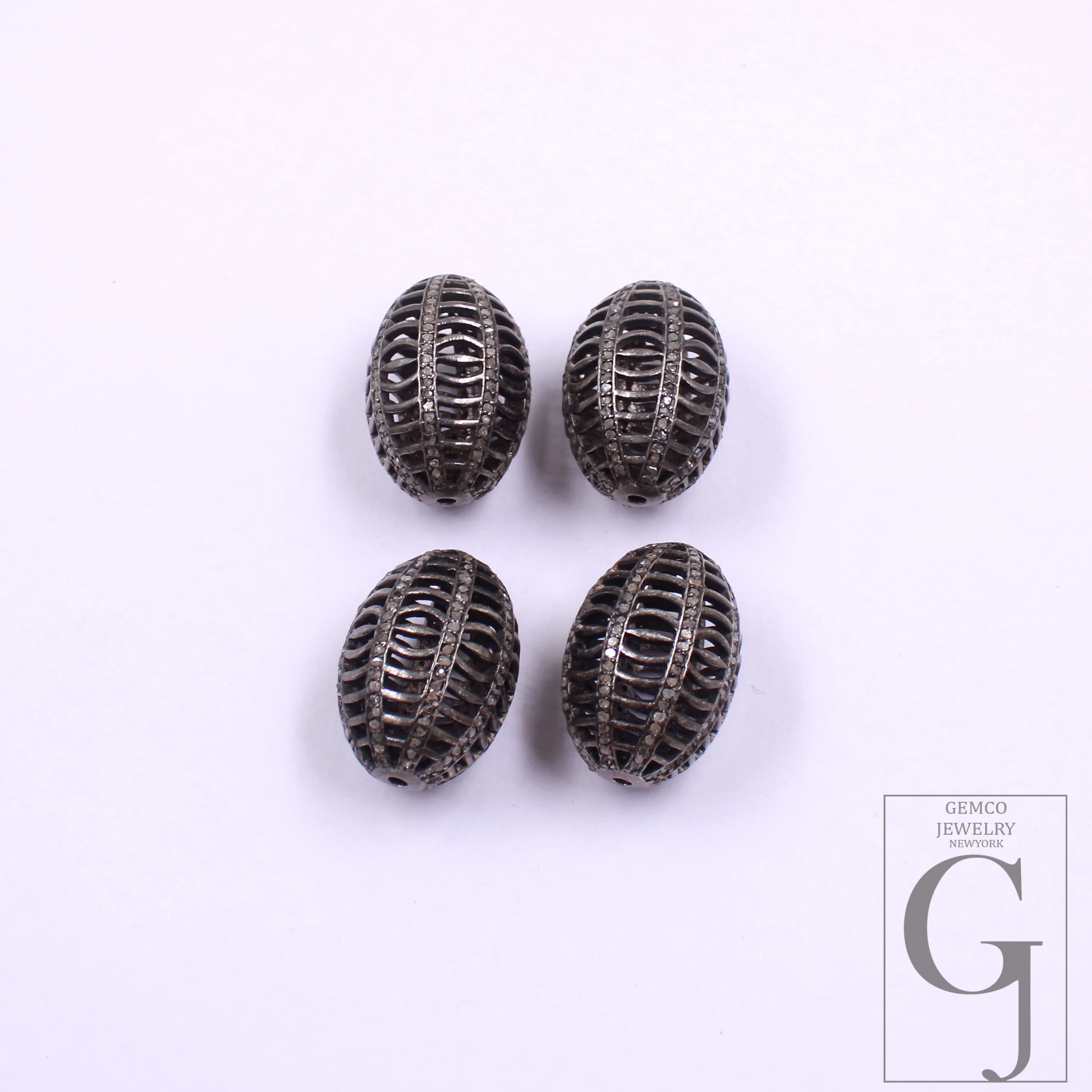 Natural Rosecut Diamonds Beads In 925 Sterling Silver, Beautiful Beads For Jewelry Making.