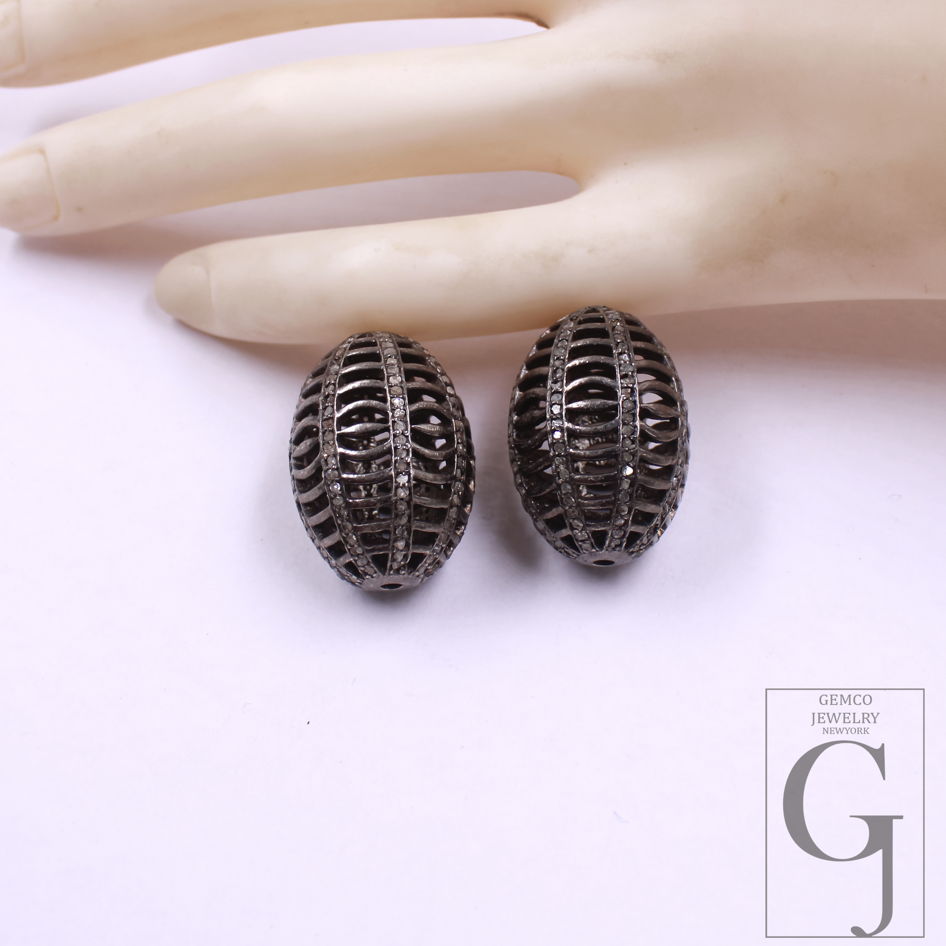 Natural Rosecut Diamonds Beads In 925 Sterling Silver, Beautiful Beads For Jewelry Making.