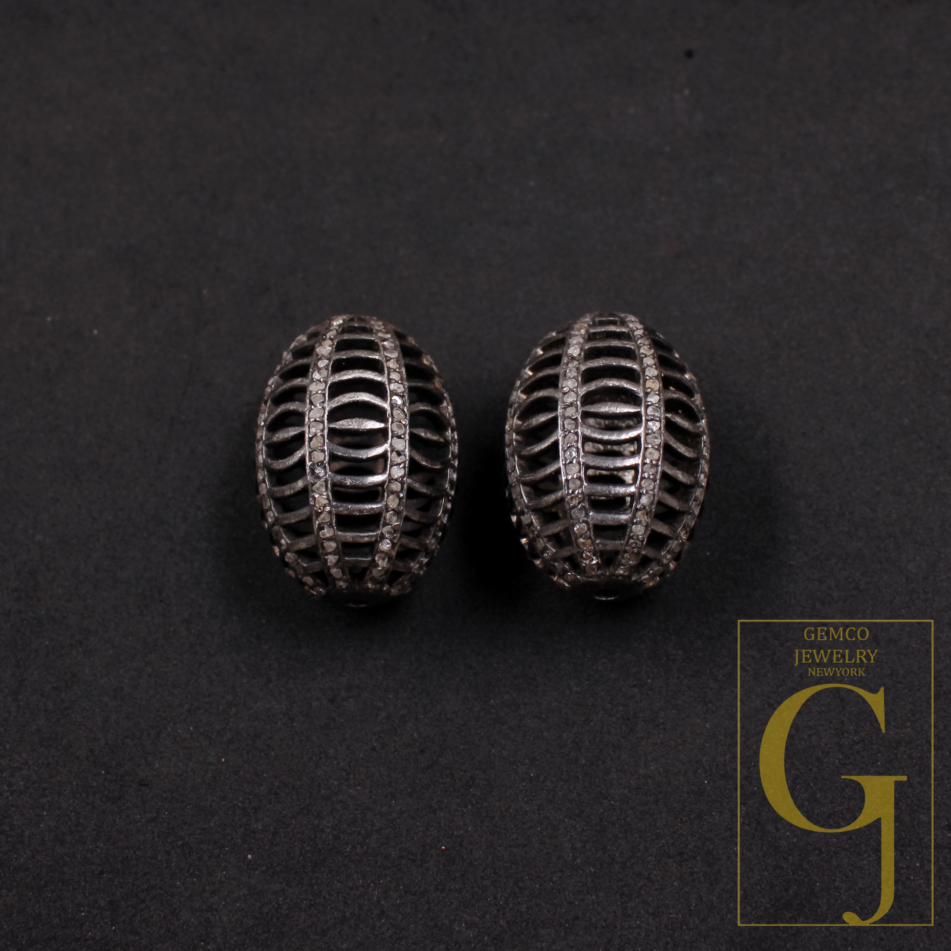 Natural Rosecut Diamonds Beads In 925 Sterling Silver, Beautiful Beads For Jewelry Making.