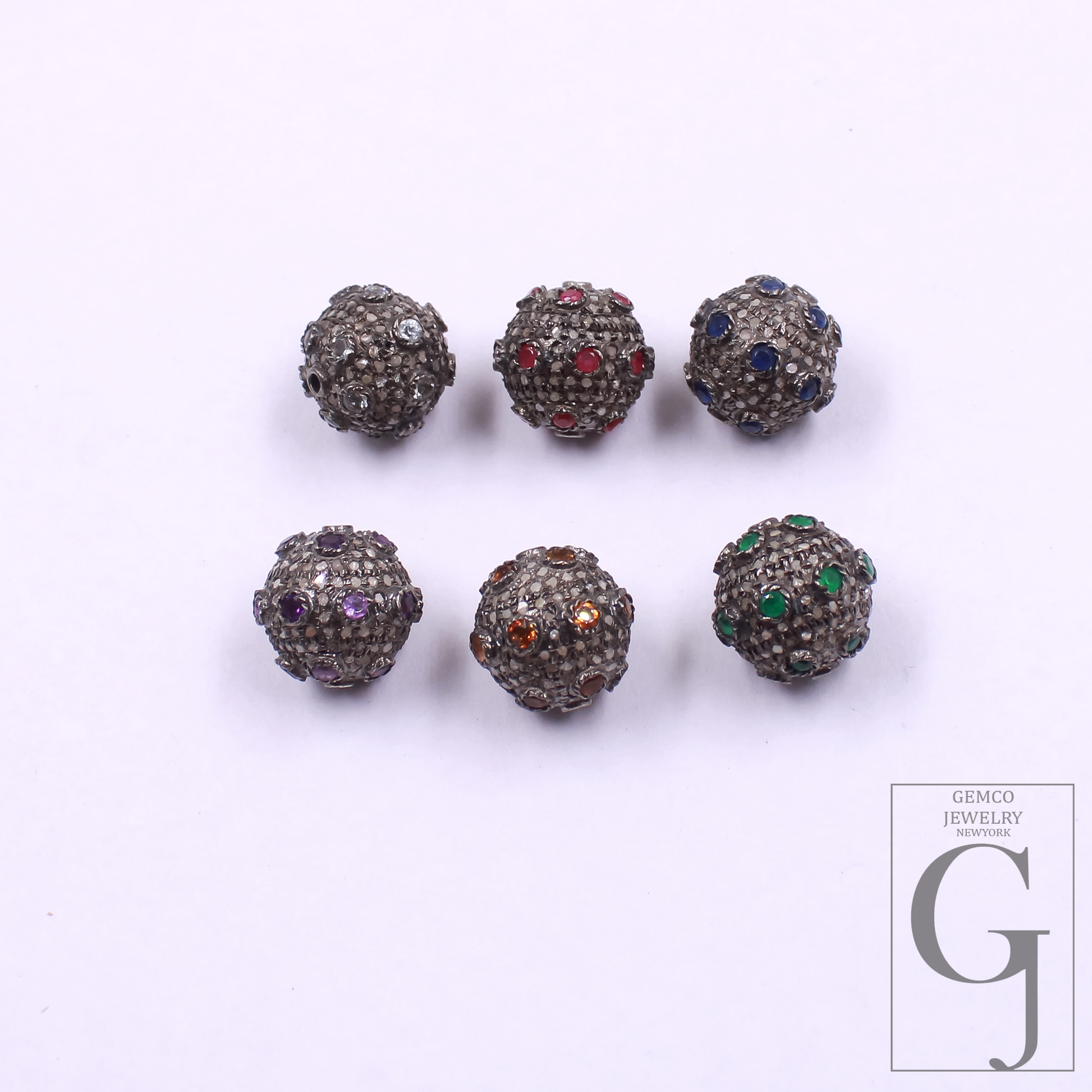 Amazing Pave Diamond Roundel Beads / Spacers Design Pave Diamond In 925 Sterling Silver Handmade Jewelry