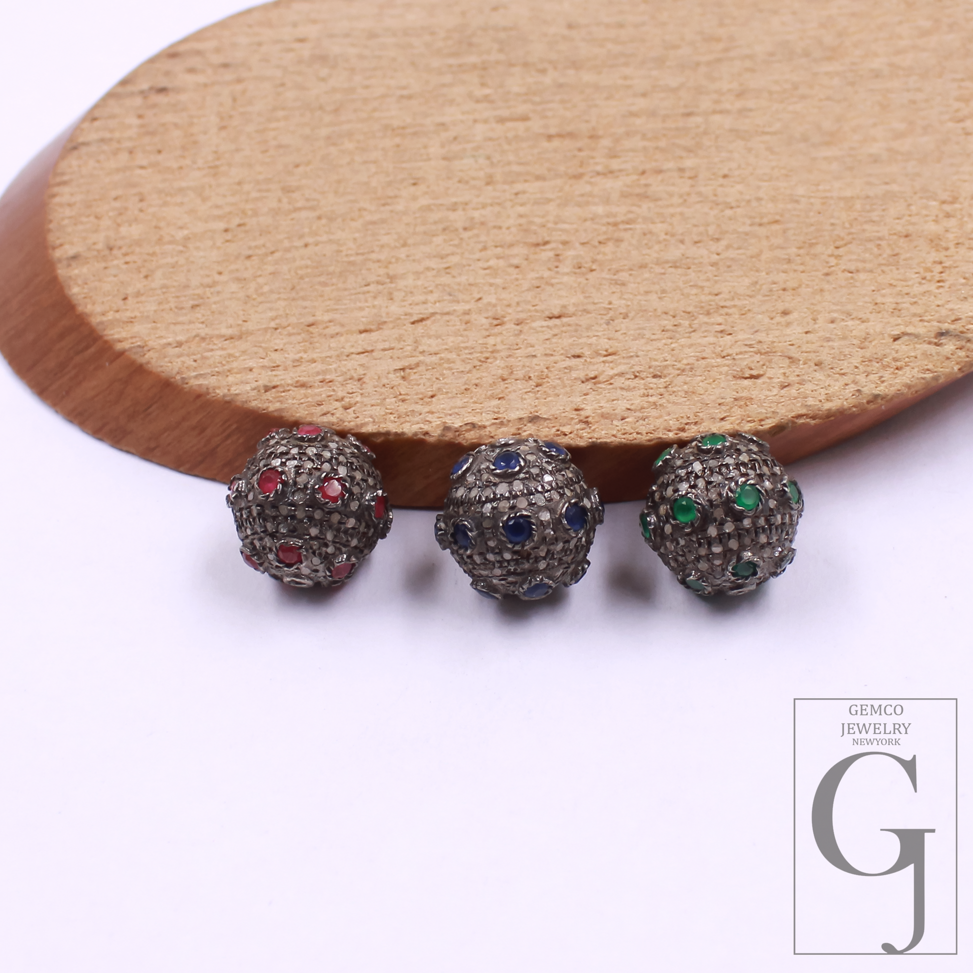 Amazing Pave Diamond Roundel Beads / Spacers Design Pave Diamond In 925 Sterling Silver Handmade Jewelry