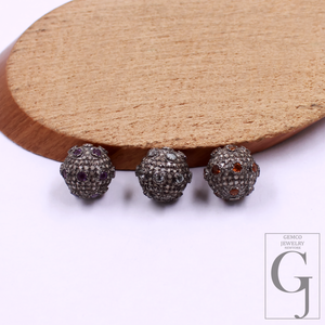 Amazing Pave Diamond Roundel Beads / Spacers Design Pave Diamond In 925 Sterling Silver Handmade Jewelry