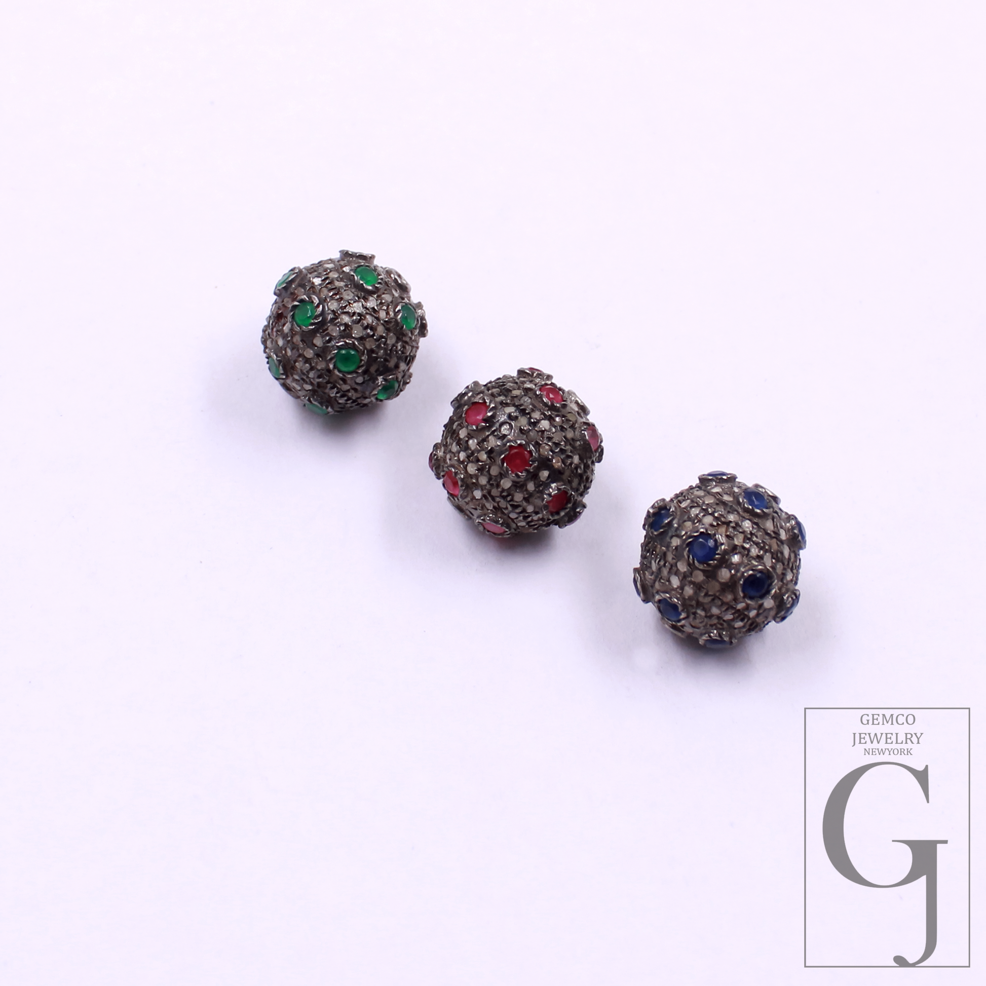Amazing Pave Diamond Roundel Beads / Spacers Design Pave Diamond In 925 Sterling Silver Handmade Jewelry