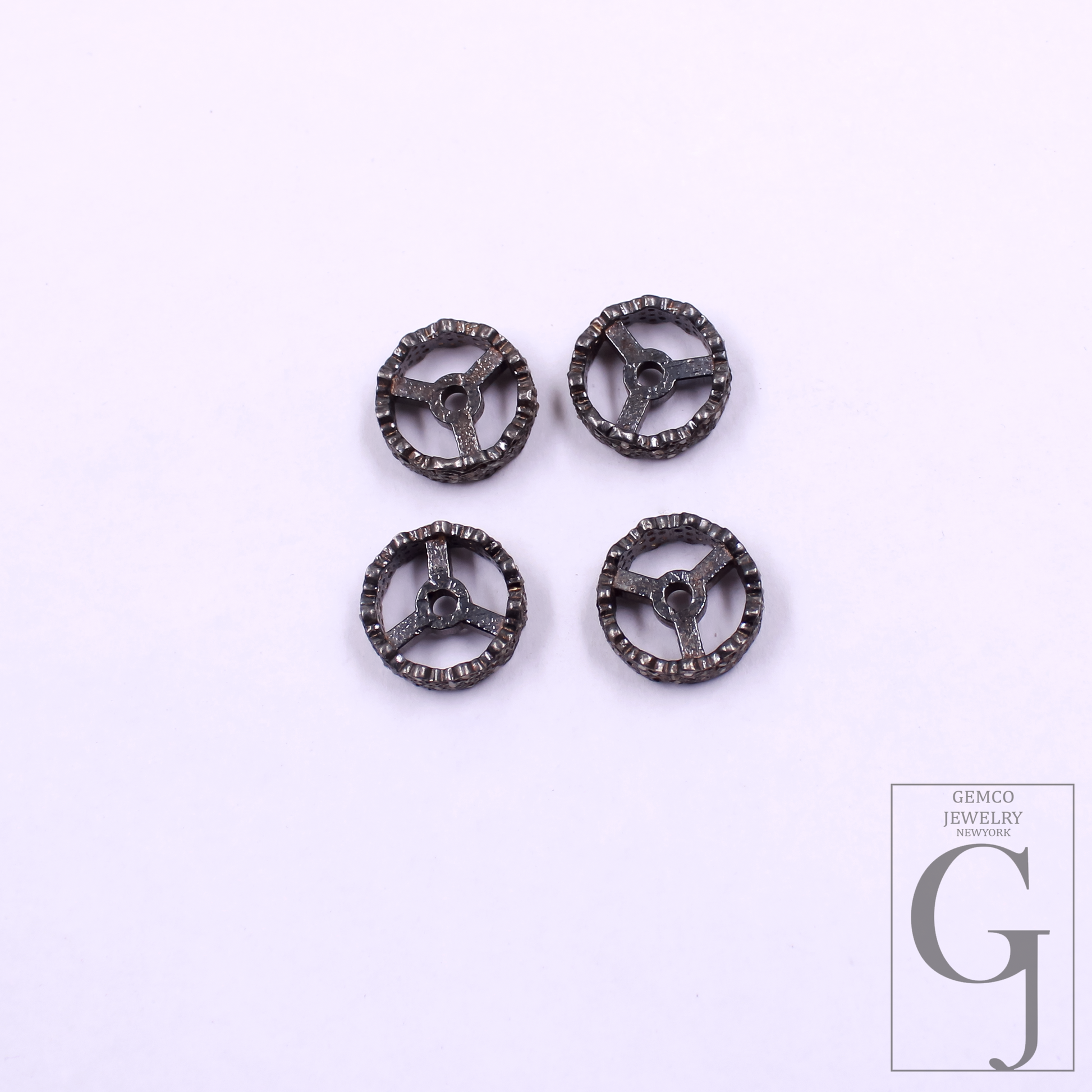 1pc 12mm Size Handmade Rosecut Pave Diamond Rondelle Bead: 925 Sterling Silver Jewelry supplies