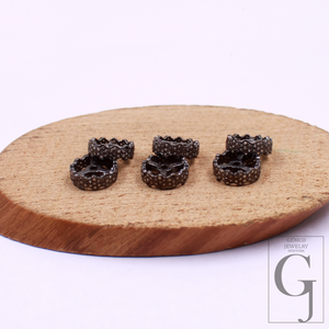 1pc 12mm Size Handmade Rosecut Pave Diamond Rondelle Bead: 925 Sterling Silver Jewelry supplies