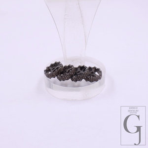 1pc 12mm Size Handmade Rosecut Pave Diamond Rondelle Bead: 925 Sterling Silver Jewelry supplies