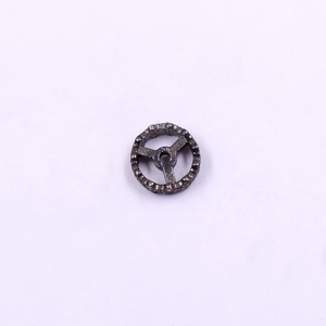1pc 12mm Size Handmade Rosecut Pave Diamond Rondelle Bead: 925 Sterling Silver Jewelry supplies