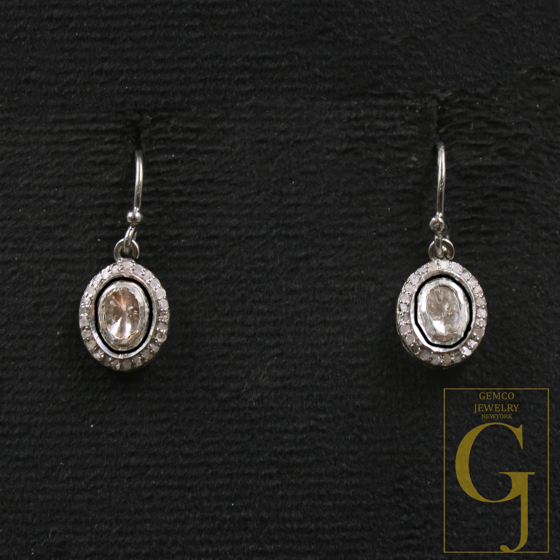 1 Pc Polki Diamond Earrings Rosecut Diamonds In 925 Sterling Silver Handmade Finish Jewelry, Everyday Jewelry